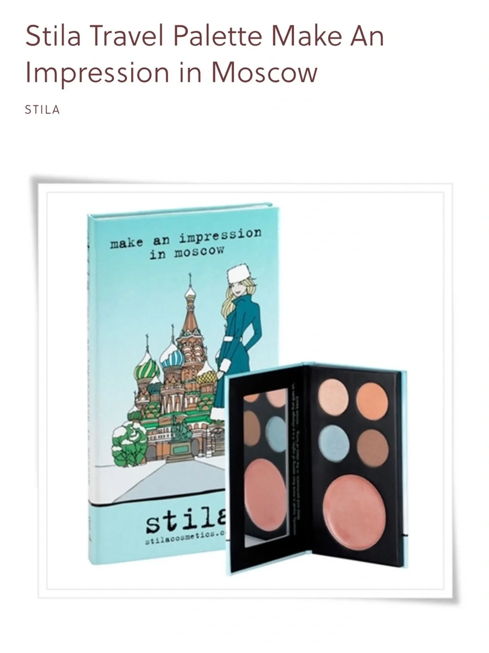 Stila New Travel Girl Palettes Bundle Set of 4 NWT Paris Moscow Tokyo USA